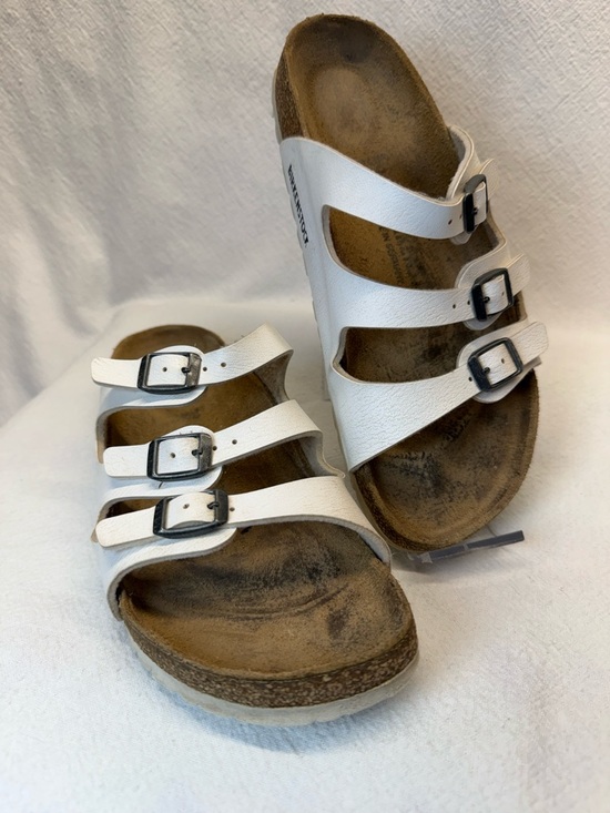 Birkenstock Shoes - Hippie Style Birkenstock Women Florida White Triple-Strap Cork Footbed Sandals